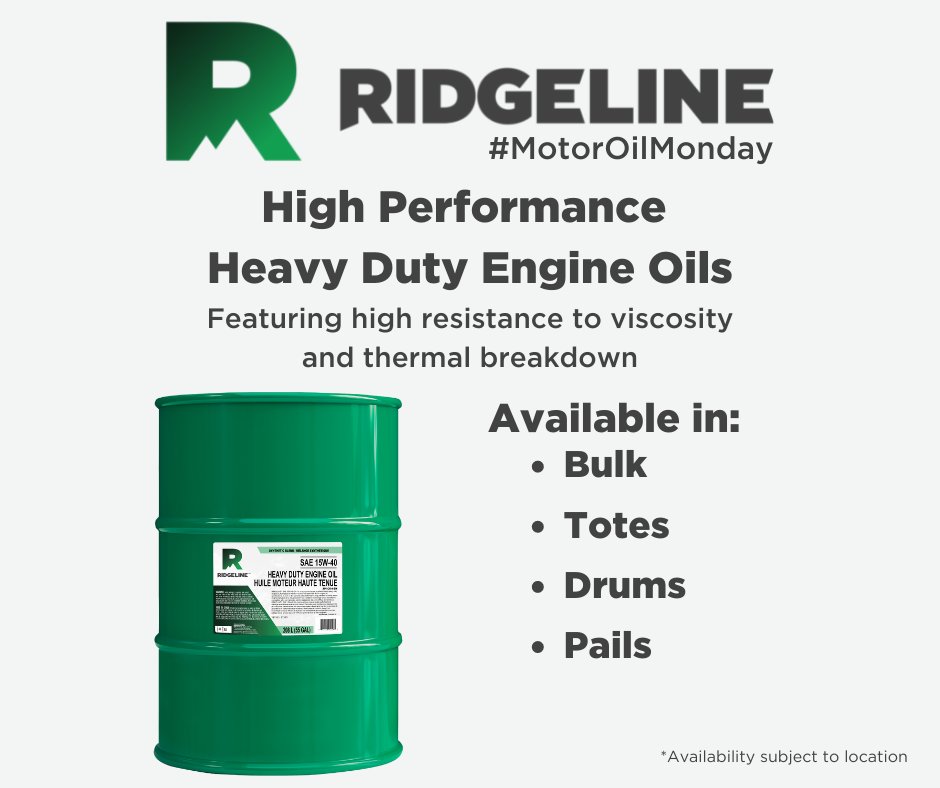 Meet our line of #highperformance heavy duty engine oils. Ridgeline’s Mono Grade Motor Oils operate well in older vehicles or warmer climates. #MotorOilMonday #AskForRidgeline ridgelinelubricants.com/files/5516/442…