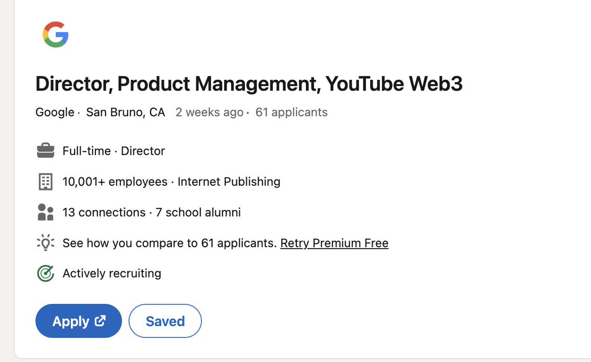 Google is hiring a web3 director to build Youtube's web3 strategy