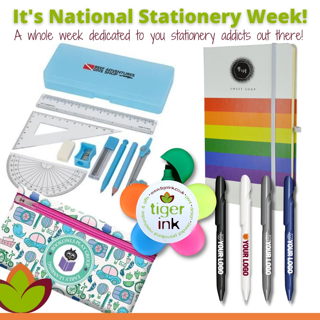 Tigerinkprint's tweet photo. Yes it is a thing #natstatweek for all you  addicts out there. Its your week time to indulge and enjoy, and if you work in a b2b role time to think about some branded stationery. Happy to discuss what works best for your audience and your budget. #stationeryaddict #promoproducts https://t.co/EEcdBAjmSn