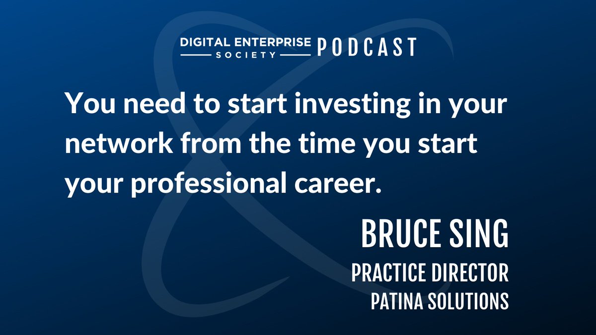 In case you missed it! Listen to our newest podcast here: bit.ly/3yze7Ei
You have to be able to market yourself as someone who can solve big problems. We welcome Bruce Sing, industry veteran, to share insights into your network's role in the later years of your #career