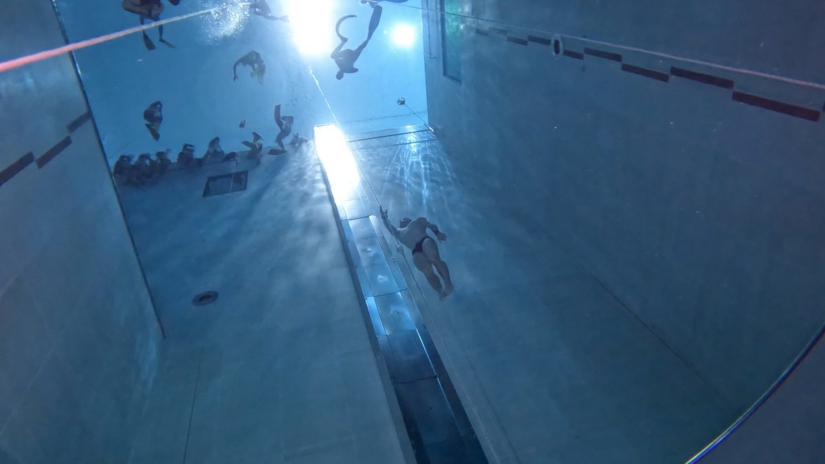 Gli allievi #palombari del #COMSUBIN nella piscina Y-40 con il dott. <a href="/MikeMaric/">Mike Maric</a>.
Uno stage di due giorni sull'apnea e sulle tecniche di respirazione.

scopri di più bit.ly/3lciBsT

#NoiSiamolaMarina #ProfessionistidelMare