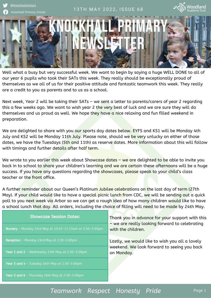 KnockhallPrima1's tweet photo. Last weeks newsletter. Have a read of what we got up to. 😝
13.05.2022 https://t.co/JIfgNIkl2I