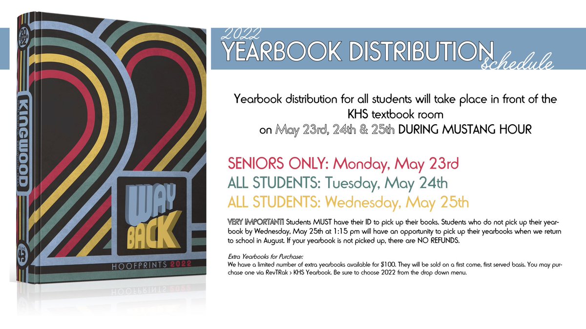 journalismkhs's tweet photo. 2022 Hoofprints Yearbook Distribution will take place May 23, 24 &amp; 25! https://t.co/C3nDxG3Cje