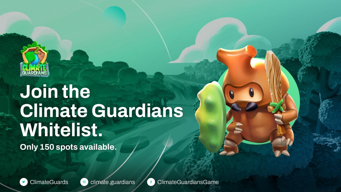 🚨 Climate Guardians Whitelisting Now Open 🚨

Limited WL Spots are now available for users!

First 150 Discord Members Gain Whitelisting! 
➡️Join here: discord.gg/rZugTq6n59

📔Press Release: bit.ly/3wfM3Eq

#whitelisting #NFTs #WLGiveaway #NFTGiveaway #NFTDrop #CELO