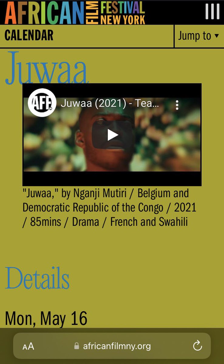 NganjiNotes's tweet photo. #Refreshing #family #drama at #NYAFF29 today 6:30 PM :
#NY #Premiere of #JUWAA
 @FilmLinc @AfricanFilmFest #congo #belgium #usa #africa #europe #film by #NganjiMutiri #diaspora #world #art #love #EdsonAnibal #BabetidaSadjo. @FilmComment @shadowandact @africasacountry @IndieWire https://t.co/c3f5AexPW8
