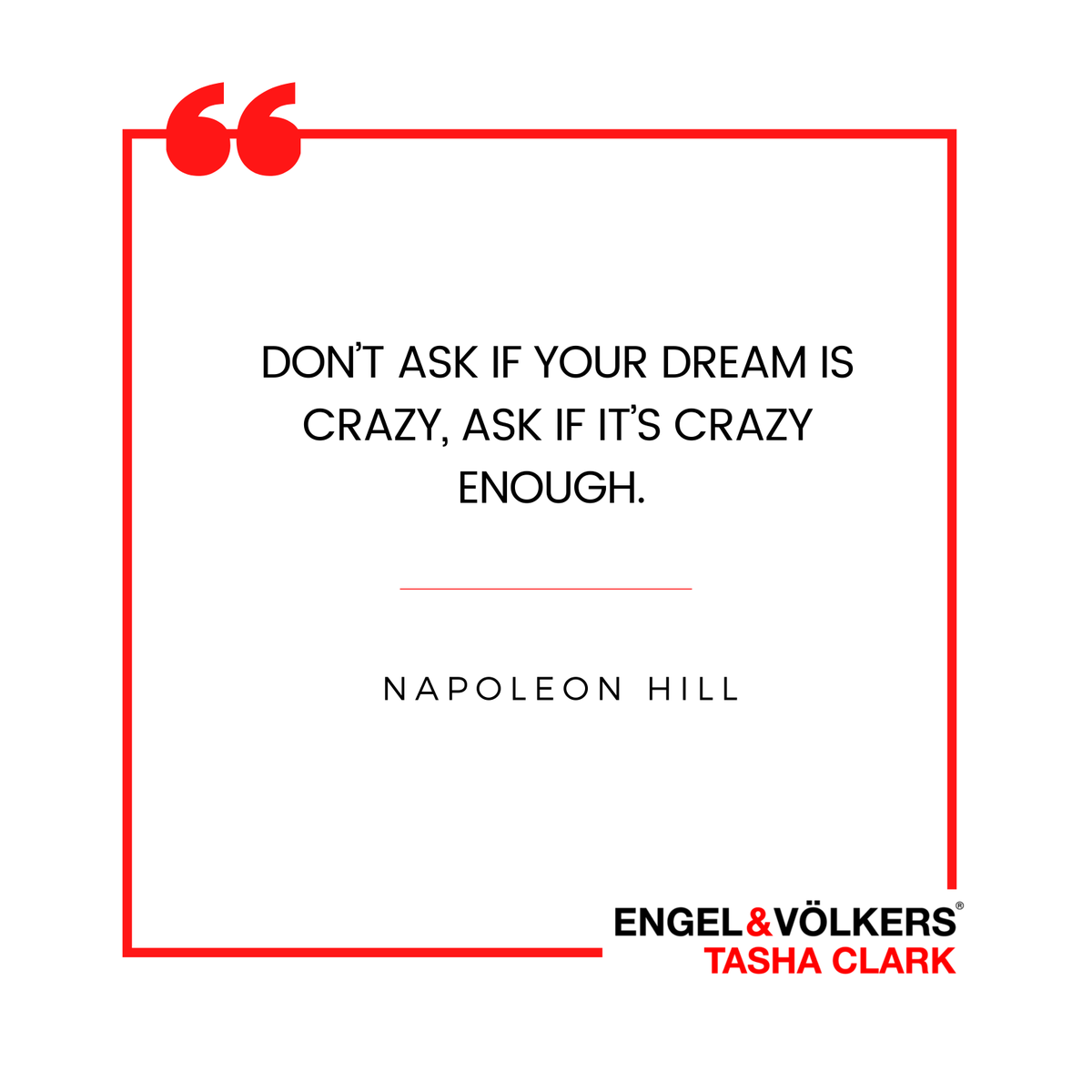 EVTashaClark's tweet photo. Follow your crazy dreams! Non-believers fail to realize that calling a dream crazy is not an insult, it's a compliment.

#EngelVoelkers #EVBatonRouge #RealtorTashaClark #MondayMotivation https://t.co/cLffxzaJIx