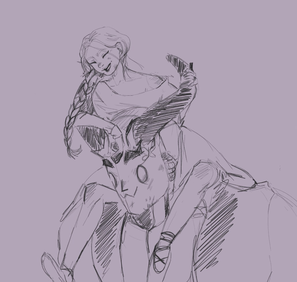 akh_irr_'s tweet photo. When the young sorceress thinks the artificer's protector needs a makeover...

#DnDcharacter #dndart #OC https://t.co/zhWUcKT0rT