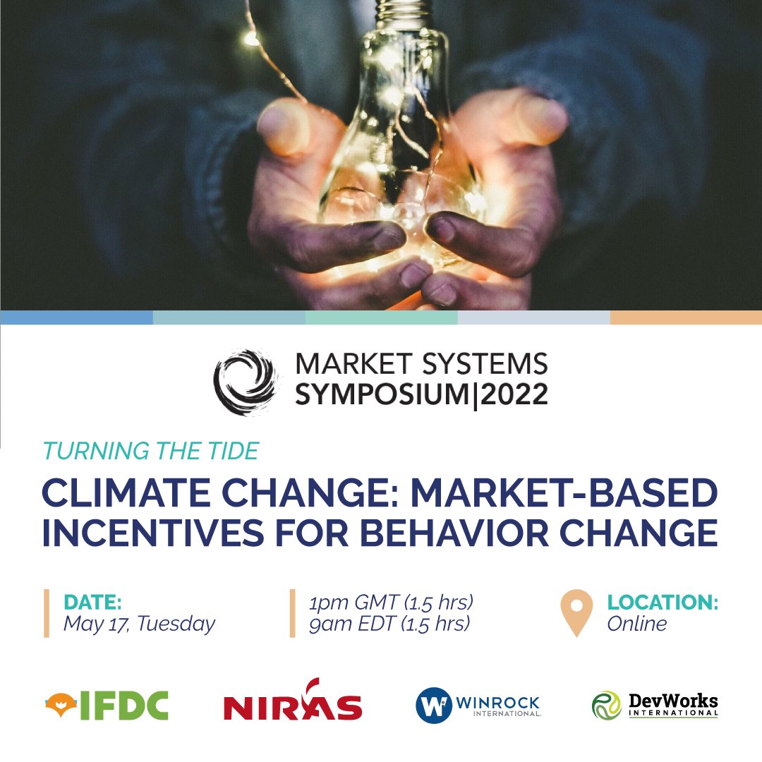 Join us tomorrow for the Turning the Tide plenary session!  We welcome thought leaders from @IFDCnews, @LTS_Int, <a href="/WinrockIntl/">Winrock International</a>, and <a href="/DevWorks_Intl/">DevWorks International</a> who will explore the hot topic of climate change, and how market-based incentives can be used to encourage behaviour change.