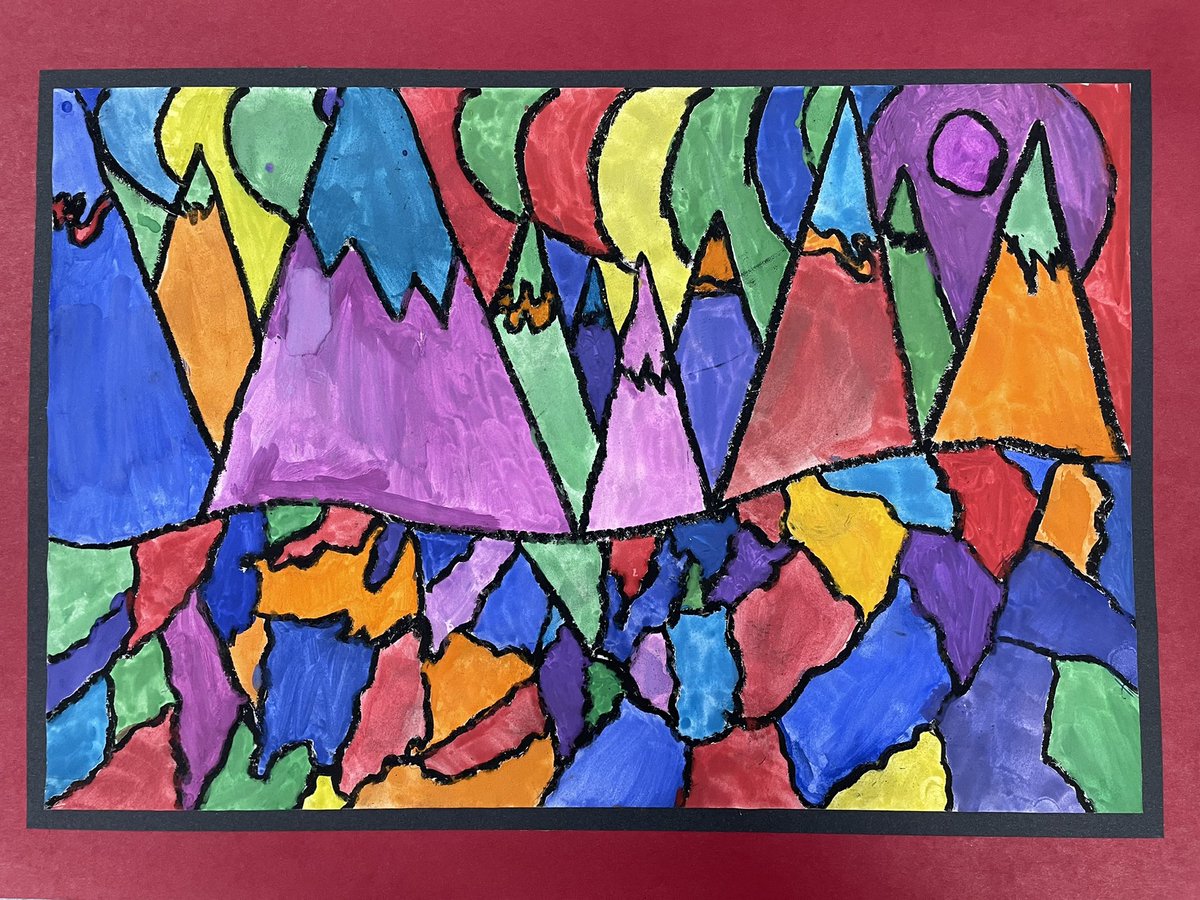 MarcumLA's tweet photo. Magnificent art Monday! Featured artwork: 5th grade Ted Harrison Landscapes 🎨🖌 #artyon @cmrilling @mesteaching @meshornets https://t.co/NC5EEk9FIJ