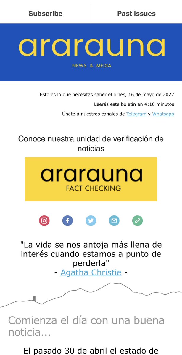 Comienza la semana con nuestro newsletter 👉 mailchi.mp/c1cec3495479/l…

¡Está en tu correo! 😎Si todavía no lo recibes solo coloca aquí araraunanews.com/boletin tu nombre y tu correo y listo ¡es gratis!