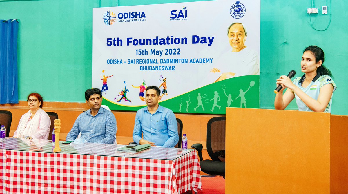 RuthvikaS's tweet photo. Best wishes to Odisha Sai Badminton academy on 5th foundation day
Honored to be part of this event Delighted to see many wonderful initiatives and world class facilities to develop the sports in India
Thankful to @sports_odisha @rvineel_krishna sir for immense support to athletes https://t.co/C3HCv75PJY