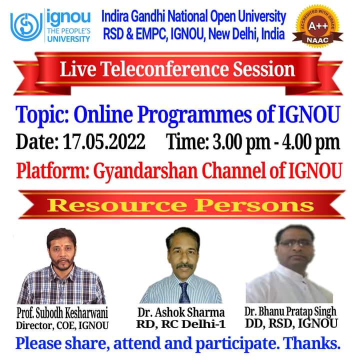 IGNOU RC Delhi-1 tweet media
