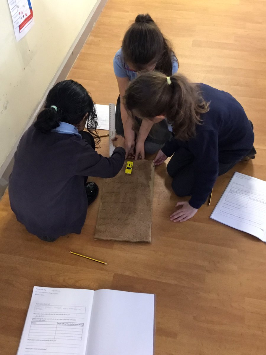 We have been discussing friction this afternoon ➡️⬅️ We tested different surfaces to see how much friction they had. #workingscientifically