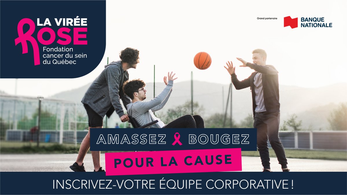 CancerseinQC's tweet photo. La Virée Rose, présentée par notre Grand partenaire @banquenationale, est de retour pour une 5ème édition. Cette fois, elle est dédiée aux #entreprises. 

Apprenez-en plus sur son nouveau format corporatif et inscrivez-vous : https://t.co/jJ0JURu8X5 

#ViréeRose #Corporative https://t.co/SnONvFW3gc