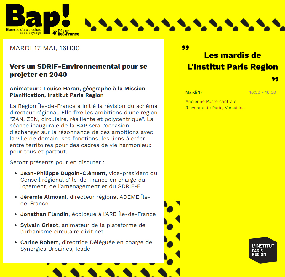 linstitutPR's tweet photo. [Invitation] Mardi 17/05 - 16h30 - Versailles
« Vers un SDRIF-Environnemental pour se projeter en 2040 »
Venez débattre de l'avenir de l'aménagement de l'IDF avec : 
👤 @JPDugoinClement 
👤 @JAlmosni
👤 Jonathan Flandin
👤 @SylvainGrisot 
👤 Carine Robert

https://t.co/AVlWwpIReQ https://t.co/FE4KMyrgGM