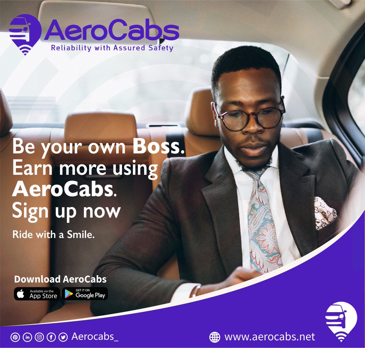 AeroCab_'s tweet image. Ride with a Smile.

Sign up now @aerocabs_ 
#aerocabs_ #Monday #Bossride #Rideshare #BONUS #app #appstore #googleplay