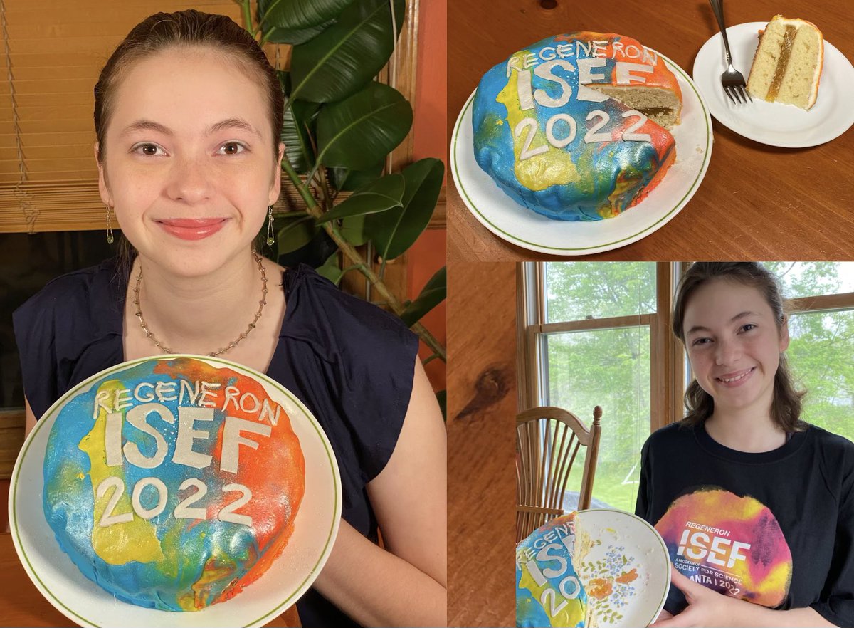 I am so proud of my sister <a href="/Charlot72045499/">Charlotte Michaluk</a> for achieving a Grand Award at the <a href="/Society4Science/">Society for Science</a> #RegeneronISEF 2022! I just had to bake her a cake with her favorite mango filling to celebrate!

 <a href="/BroadcomSTEM/">Broadcom Foundation</a>