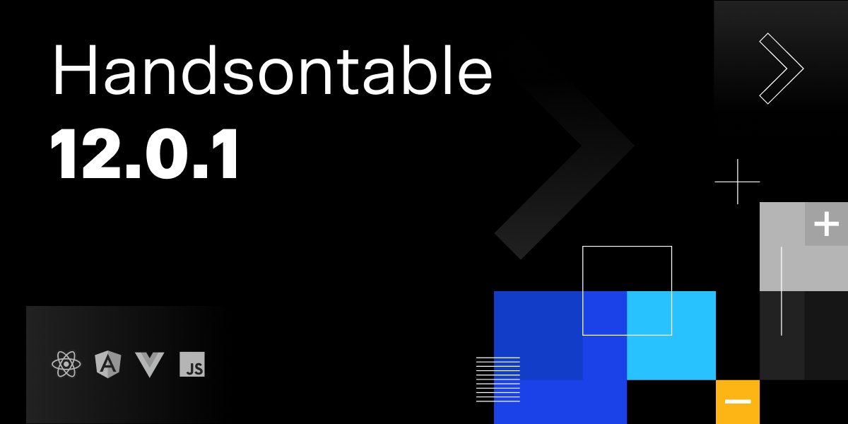 handsontable's tweet photo. We just released #Handsontable 12.0.1 ๐ This update fixes a few issues related to checkbox cells, nested column headers, custom borders, and using multiple #HyperFormula sheets with a single Handsontable instance. Read more ๐ https://t.co/icijfMGsmw
#datagrid #javascript https://t.co/9fDbQ62hE1