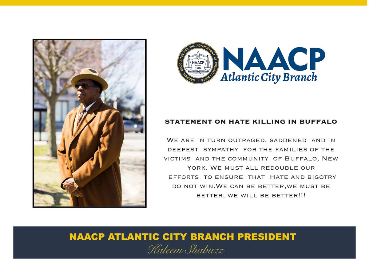We are in turn outraged, saddened and in deepest sympathy for the families of the victims and the community of Buffalo, New York. We must all redouble  our efforts to ensure that hate and bigotry do not win. We can be better, we must be better, we will be better!!!