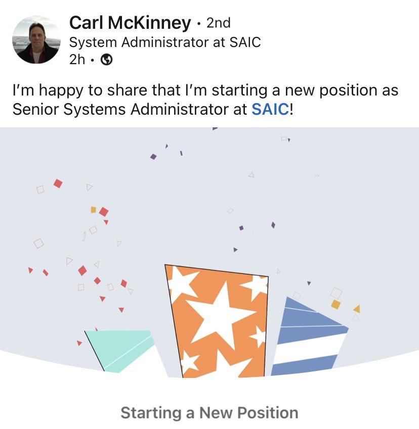 SAICjobs's tweet image. Welcome to @SAICinc, Carl McKinney #SystemsAdmin