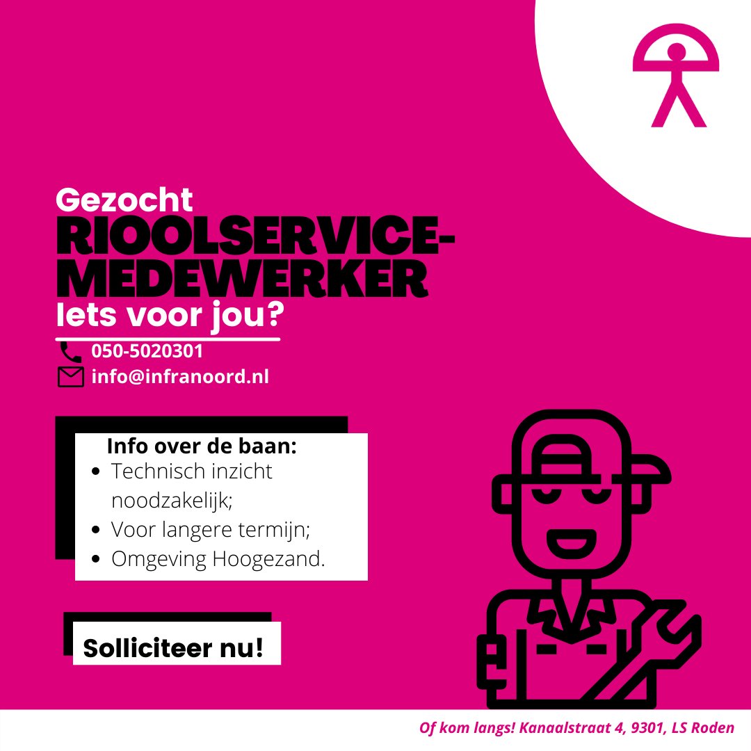 Voor een werkgever in de omgeving van Hoogezand zoeken wij een rioolservicemedewerker waarbij ervaring niet noodzakelijk is. Wil je meer weten? Stuur ons een DM of neem contact op via 050-5020301 en we komen zo spoedig mogelijk met je in contact!

#vacature #baan
