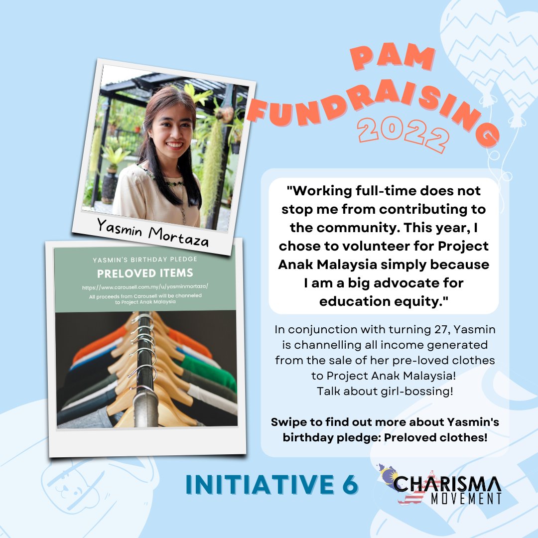 CharismaMVMT's tweet photo. Looking to build your wardrobe in a sustainable fashion? Check out Yasmin’s birthday pledge!
Click here to learn more: https://t.co/YyoprSJhiz
#charismamovement #ProjectAnakMalaysia #volunteermalaysia #fundraiserMalaysia https://t.co/5eq8UbbejG