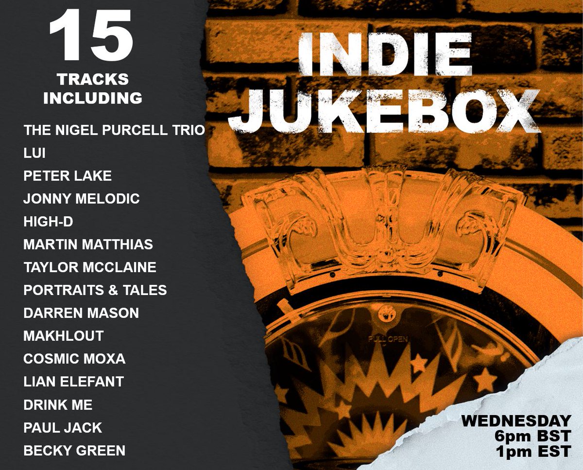 NEW #INDIE on the JUKEBOX Wednesday 6pm BST (1pm ET, 10am PT) @NigelTrio <a href="/JonnyMelodic/">Jonny Melodic</a> <a href="/HeidiMMantere/">𝐻𝑒𝑖𝑑𝑖 𝑀 𝑀𝑎𝑛𝑡𝑒𝑟𝑒 𝐻𝑖𝑔ℎ-𝐷</a> <a href="/Mcclaine23/">Taylor McClaine</a> <a href="/PortraitsTales/">Portraits & Tales</a> <a href="/dazzamasonmusic/">Darren Mason Music</a> <a href="/MakhloutMusic/">Makhlout Music</a> <a href="/cosmicmoxa/">Cosmic Moxa</a> <a href="/kindofcinematic/">individualrecordings</a> <a href="/beckygreensongs/">Becky Green</a> + more!

radiowigwam.co.uk, SmartSpeaker, TuneIn

#unsigned