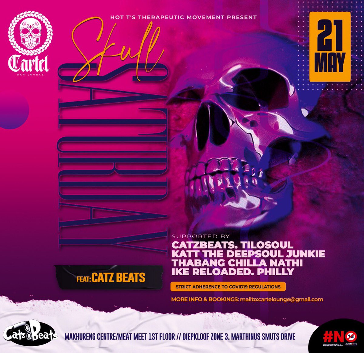 CartelBarLounge's tweet photo. #SkullWaySaturdays presents Hot T's Therapeutic Movement at #CartelBarLounge #VibesCartel #CatzBeats @hottcatzbeats π https://t.co/I6cNvqwFK9