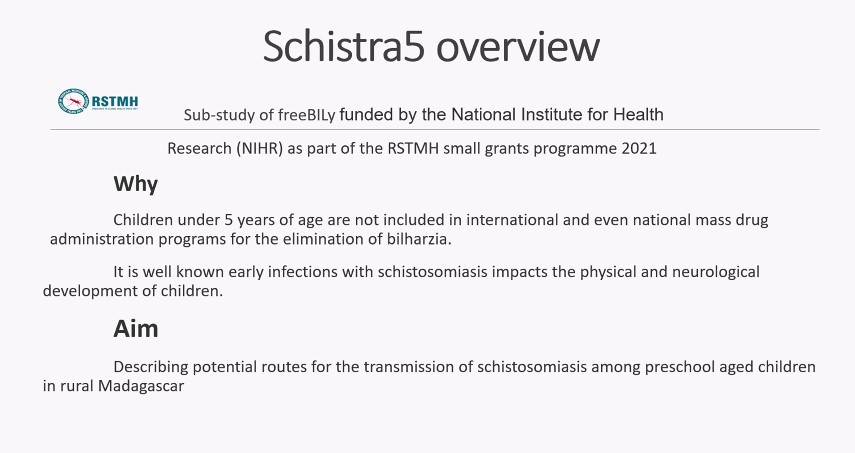 Global Schistosomiasis Alliance (@elimin8schisto) on Twitter photo Solonirina M. Jeannine from University of Antananarivo talks to us about the <a href="/free_bily/">freeBILy</a> trial in #Madagascar & Schistra5 <a href="/RSTMH/">Royal Society of Tropical Medicine and Hygiene</a> project looking at #schistosomiasis in #infants & #pregnantwomen tackling different #challenges to reach those in need!
🧐trialsjournal.biomedcentral.com/track/pdf/10.1… Solonirina M. Jeannine from University of Antananarivo talks to us about the <a href="/free_bily/">freeBILy</a> trial in #Madagascar & Schistra5 <a href="/RSTMH/">Royal Society of Tropical Medicine and Hygiene</a> project looking at #schistosomiasis in #infants & #pregnantwomen tackling different #challenges to reach those in need!
🧐trialsjournal.biomedcentral.com/track/pdf/10.1…