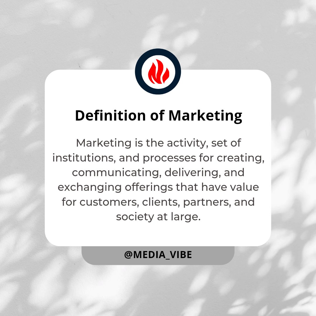 _MediaVibe's tweet photo. ⭕ Definition of Marketing 

#marketing #marketingagency #DigitalMarketing #advertising #socialmediamarketing #startup #MediaVibe https://t.co/ckhggsCcV7