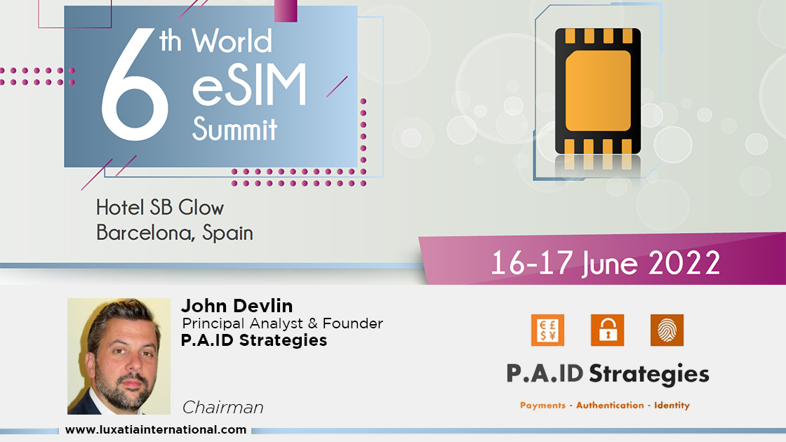 Luxatia_intl's tweet photo. It's our pleasure to announce @disruptivedean &amp; @jrdevlin1 as our chairs for the 6th World #eSIMSummit! Join industry leaders to discuss exploring key industry trends that are surging the adoption of eSIM technology. Tickets 👉🏽 https://t.co/ufmcEQOV7Y #eSIM2022 #eSIM #SIM https://t.co/WaLq1P1MsI