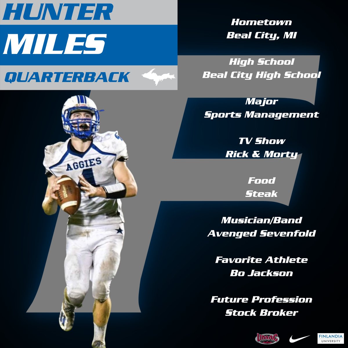 FULionsFootball's tweet photo. *NEW LION ALERT* Hunter Miles is a Quarterback out of Beal City High School in Michigan! #ForwardTogether https://t.co/8u4OkEsZ68