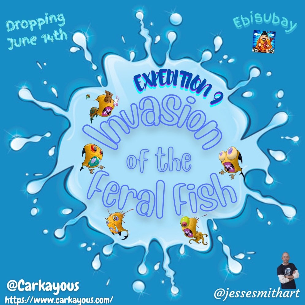 go4brando's tweet photo. Making a splash June 14 on @EbisusBay comes another heater from @jessesmithart and @carkayous with Expedition 9, Invasion of the Feral Fish!! #PsilofishResearchGroup https://t.co/VkBpHm34gW