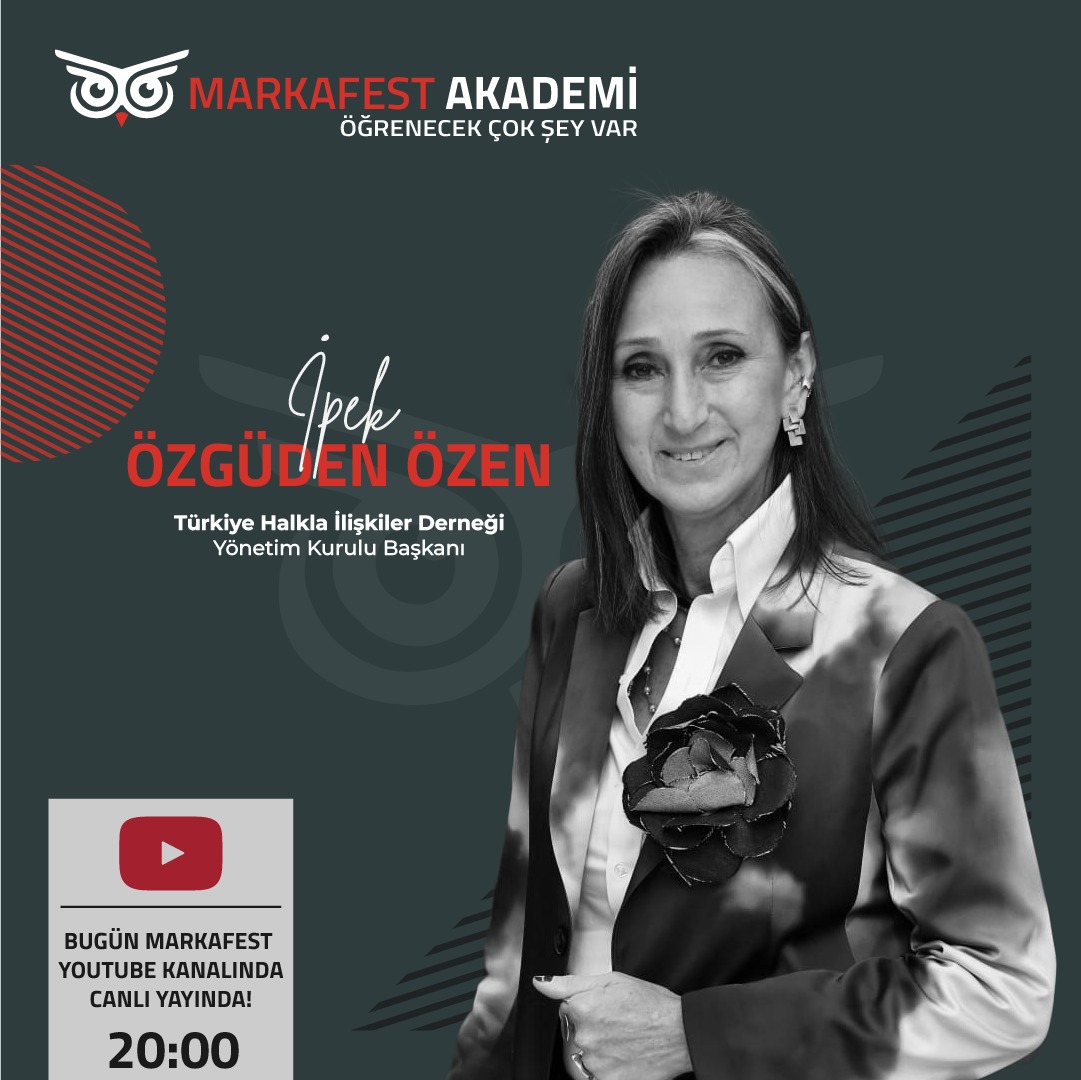 markafest's tweet photo. İPEK ÖZGÜDEN ÖZEN
Türkiye Halkla İlişkiler Derneği Yönetim Kurulu Başkanı İpek Özgüden Özen, BUGÜN saat 20:00’da ‘’Fark Yaratmak’’ başlıklı sunumu ile MarkaFest Akademi’de! Detaylı bilgi https://t.co/HvSfTbxBU1’da!

İzlemek İçin: https://t.co/hpkmp1ofqW https://t.co/AOR4EuMucI