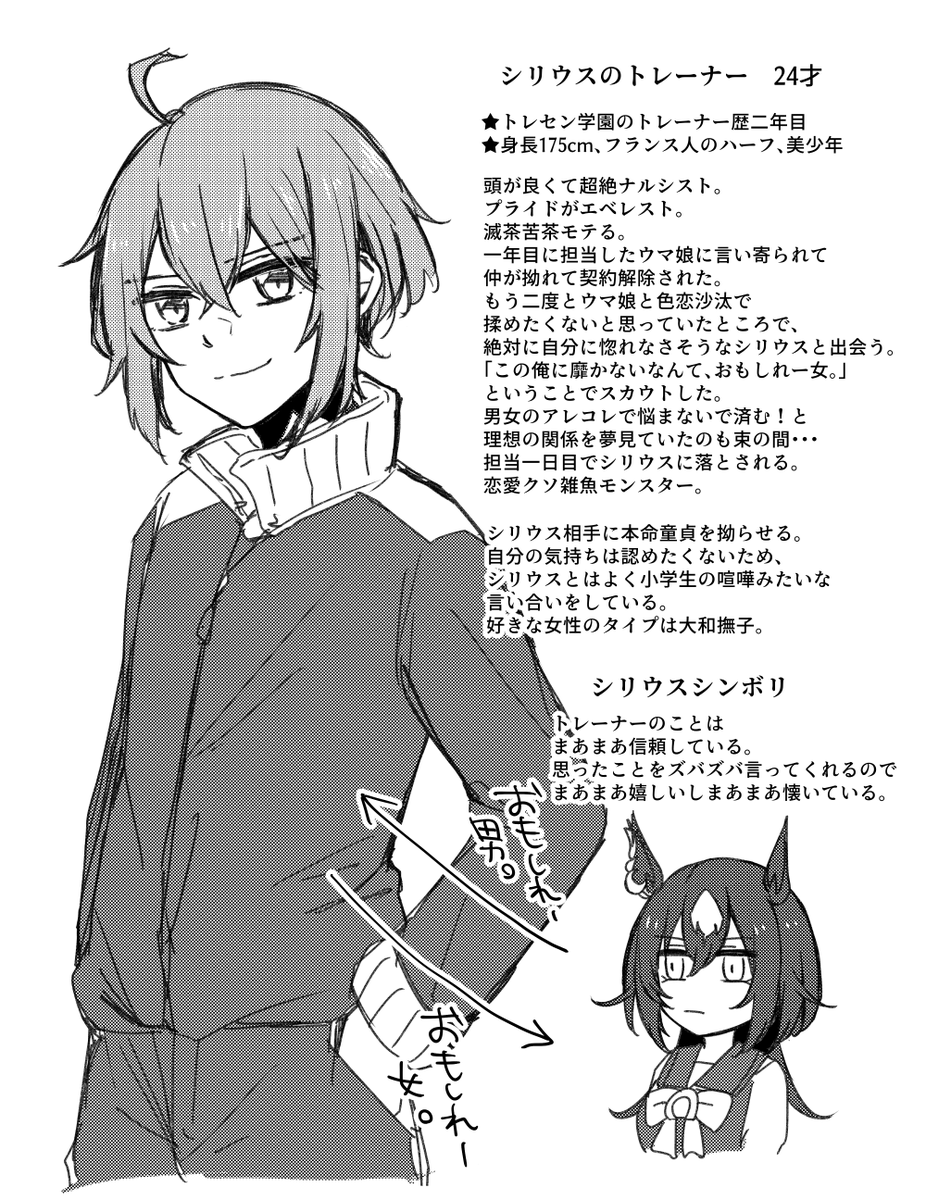 設定だけ考えたシリトレ♂
(ウマトレ♂注意) 