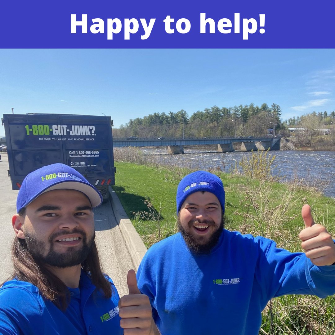 1800GOTJUNKOTT's tweet image. These guys are so happy when you call! Why? Because they love what they do and they love being of help. We're looking forward to being of service to you. 

#junkremovalottawa #junkremoval #gotjunk #1800gotjunk #happypeople #readytoserve #lovetheirjob #ottawa