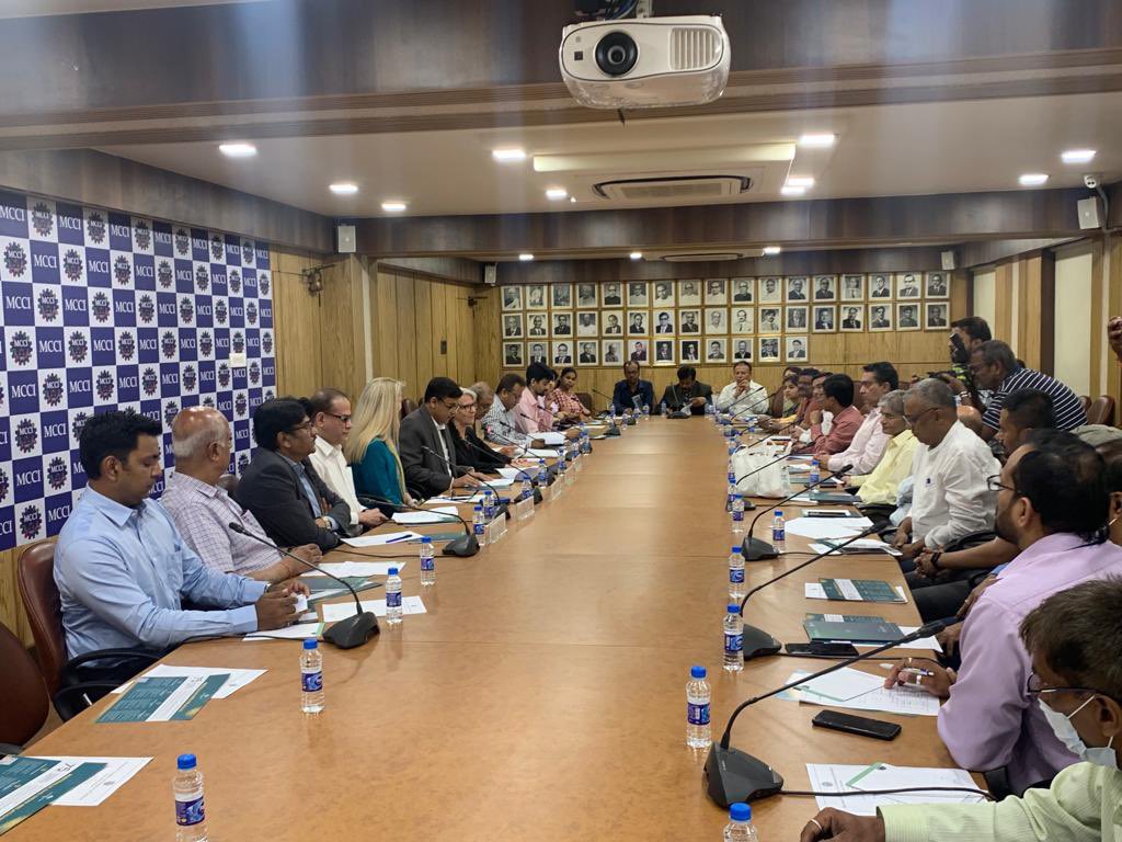 AusDHCIndia's tweet photo. Thank you @MCCIKol for hosting us for an engaging discussion on #IndAusECTA - a major milestone in ๐ฆ๐บ๐ฎ๐ณ relationship. Initiatives like #IndAusECTA and #IESUpdate are a real demonstration of close ๐ฆ๐บ๐ฎ๐ณ bonds, our aligned interests and, importantly, our mutual trust. https://t.co/mvdxFowYal