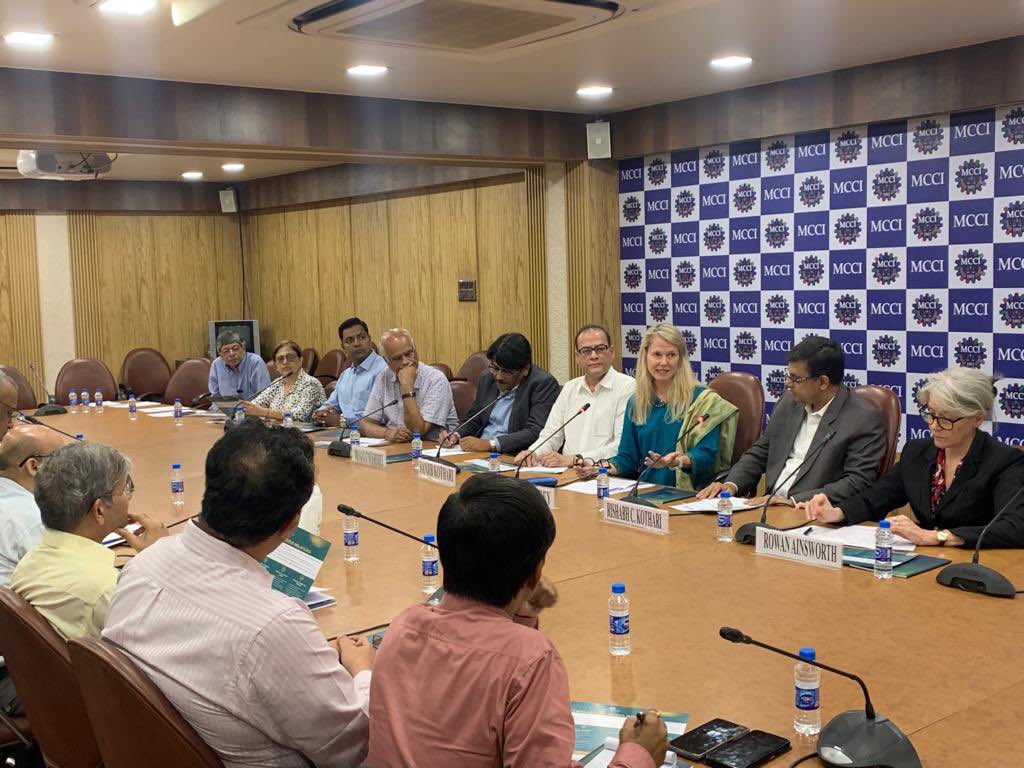 AusDHCIndia's tweet photo. Thank you @MCCIKol for hosting us for an engaging discussion on #IndAusECTA - a major milestone in ๐ฆ๐บ๐ฎ๐ณ relationship. Initiatives like #IndAusECTA and #IESUpdate are a real demonstration of close ๐ฆ๐บ๐ฎ๐ณ bonds, our aligned interests and, importantly, our mutual trust. https://t.co/mvdxFowYal