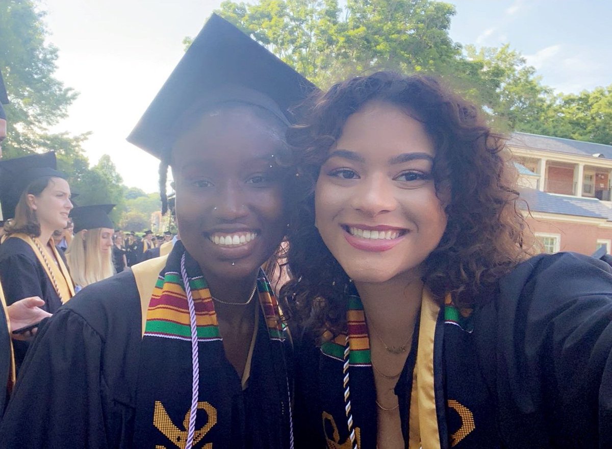 WFUProfWalker's tweet photo. CONGRATULATIONS! So excited to celebrate two amazing @WakeForest graduates Sierra DeVeaux '22 and Kaylen Dickson '22! #WFUGrad #WFU22 https://t.co/wCS2H1wNSG