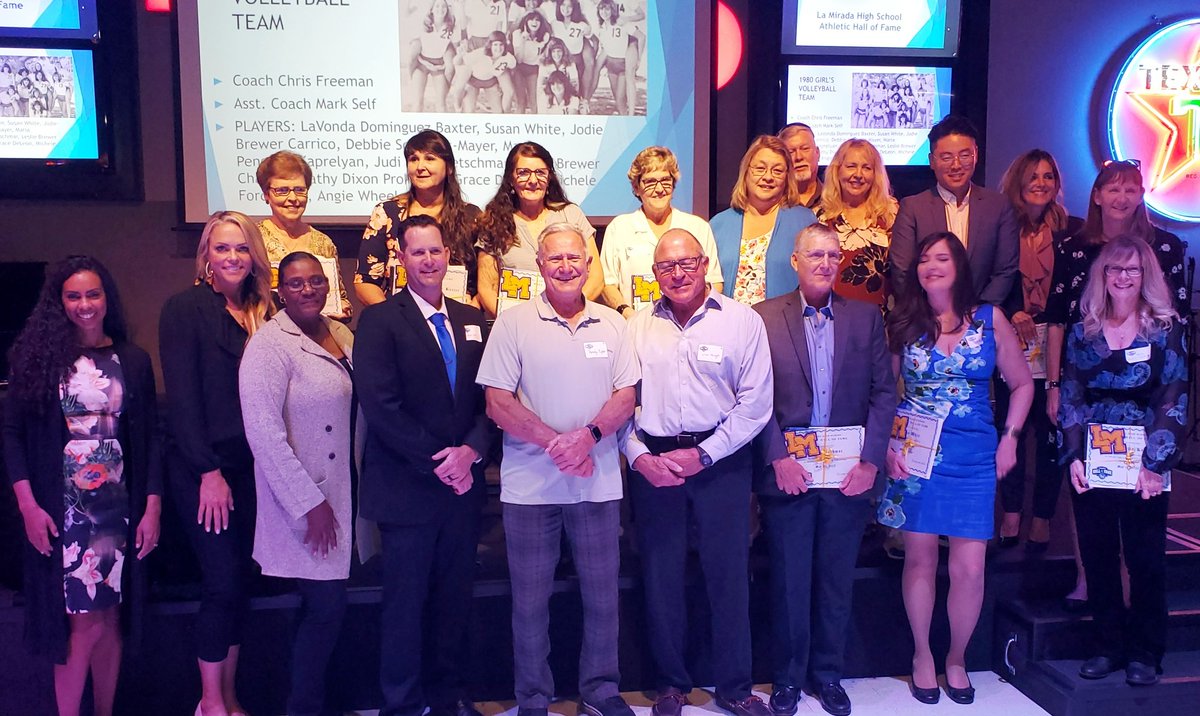 LaMiradaHighSch's tweet image. LMHS Athletic Hall of Fame Inaugural Class: Jennie Finch,
Brianna Glenn, Chuck Hagen, Jim Hough, Daniel Im, Linda Kretschmar, Tom Kretschmar, Ben Orr, Randy Tyler, Derrick Williams, Coach John Mele, the
1980 Girls Volleyball CIF Championship Team