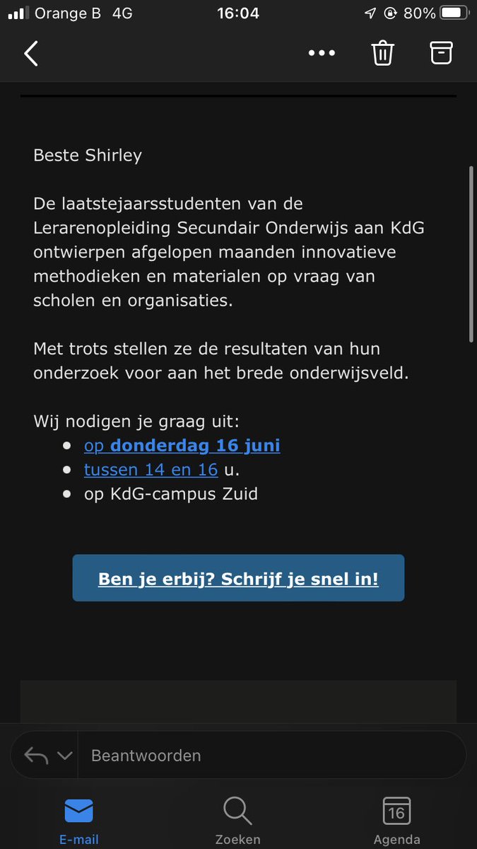 shrlcnp's tweet photo. ehm, niet ik die bijna twee jaar geleden mijn lerarenopleiding heb stopgezet na twee maanden en alsnog deze mail krijgt https://t.co/BD5MayMq5y