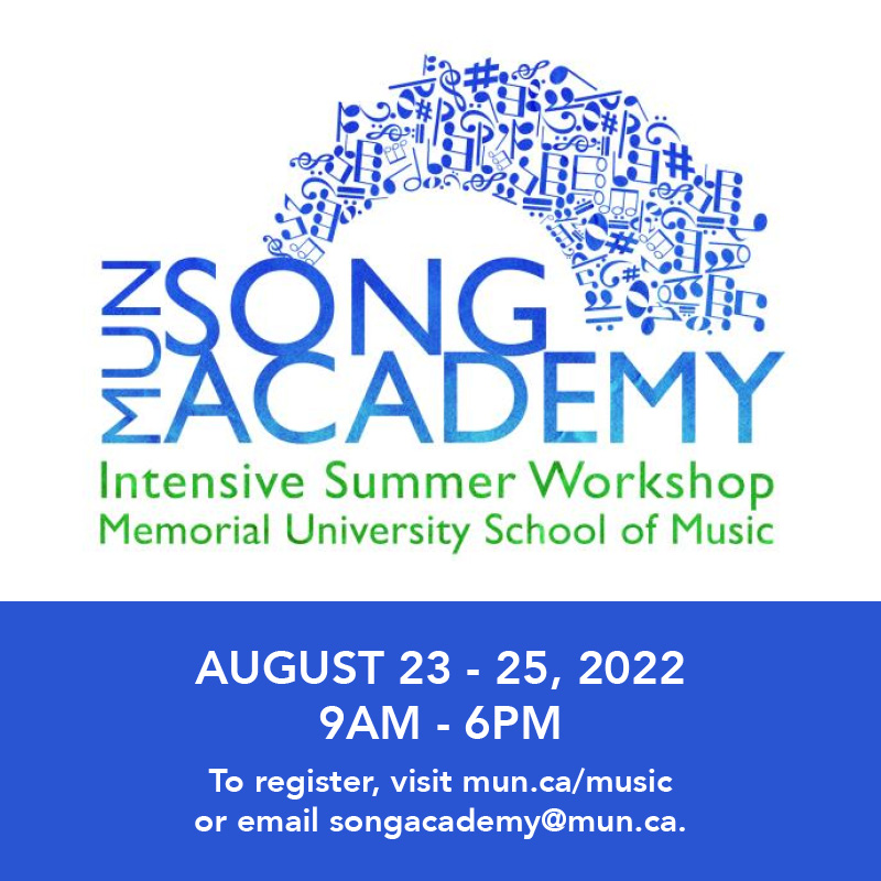 MUN Song Academy is back for Summer 2022! 

Join us Aug 23-25 for an intensive 3-day program that is ideal for singers who will be entering an undergraduate program in voice or preparing for university auditions.

Registration deadline: Aug 5

mun.ca/music/communit…