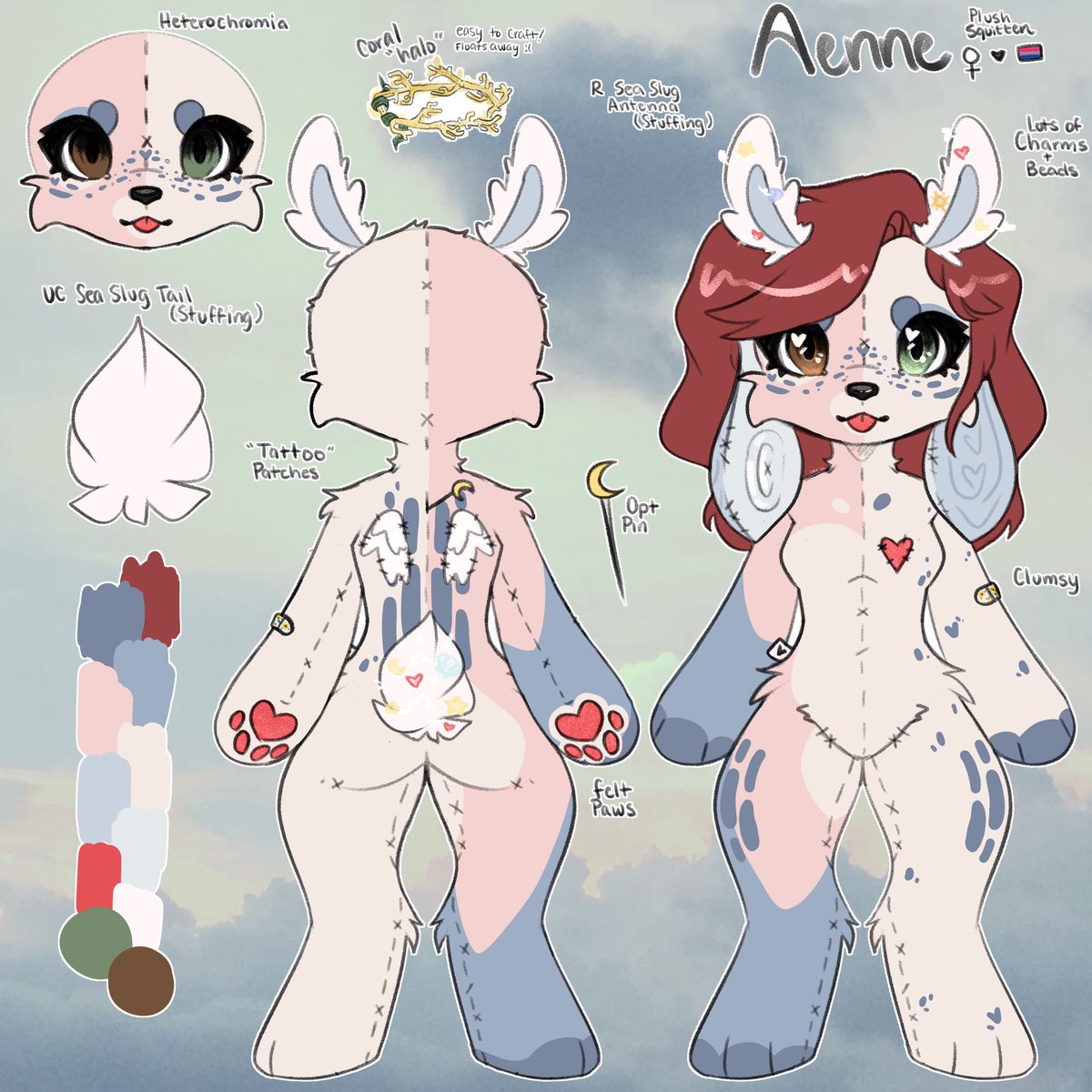 Cryvernn's tweet photo. Ref for my squitten (semi open species!) Aenne (En-Ah) she’s a plush sea bunny // #furry #furryart #furryartist #furryfandom #furries #squitten #art #artist https://t.co/oT5kkMSgJy