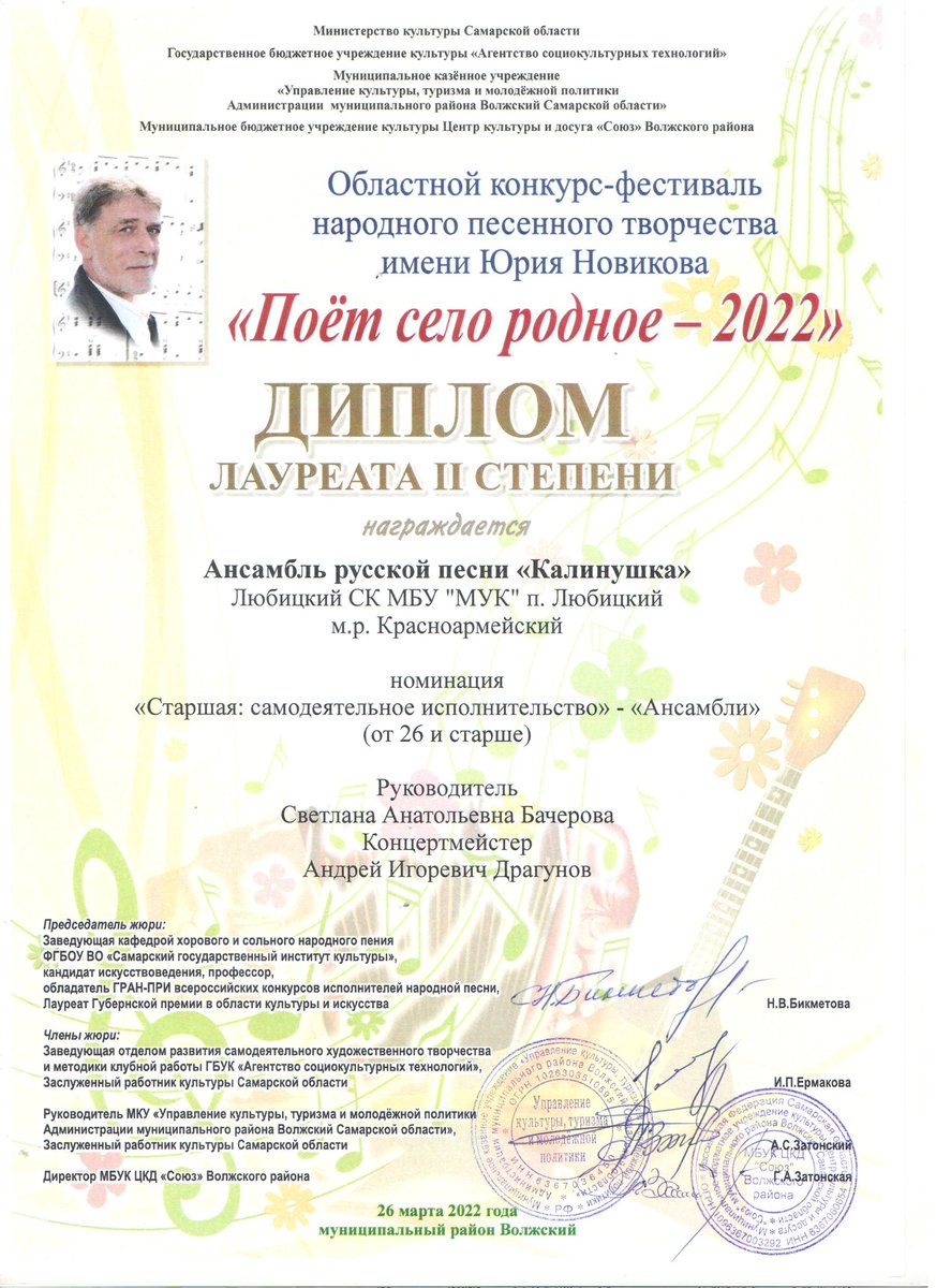 DAYMUZ's tweet photo. Итоги областного конкурса-фестиваля народного песенного творчества «Поёт село родное» имени Юрия Новикова. Благодарим организаторов конкурса-фестиваля и уважаемых членов экспертного жюри, за высокую оценку наших творческих коллективов м.р. Красноармейский Самарской области 🙂 https://t.co/Uk8BPJ3pTS