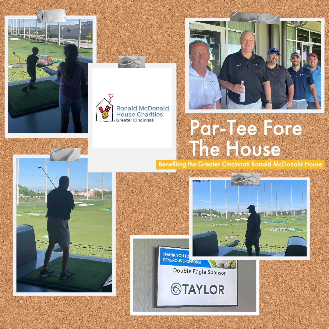 taylorlogistics's tweet photo. Our team participated in the Par-Tee Fore the House TopGolf event, benefiting the Greater Cincinnati Ronald McDonald House. RMH Cincinnati cares for 177 families every night, learn more about RMH and their fantastic organization here: https://t.co/5eZahCNafN #TeamTaylor https://t.co/vEY5UMaXyj