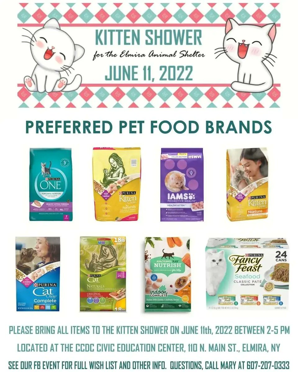 monkeymase's tweet image. #KittenShower
#ElmiraAnimalShelter
#ChemungCountyDemocrats
#Chemungdems
#PetFoodDrive
#WePutTheFunInFundraising
#JuneEvents