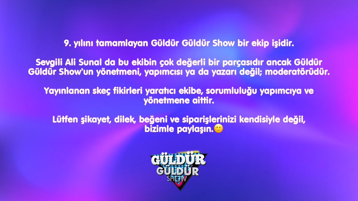 Duyuru. 📢 #GüldürGüldürShow