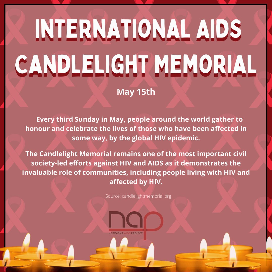 🕯️ Sunday 15th was the International AIDS Candlelight Memorial.

#HIVAIDS #AIDS #May #CandlelightMemorial #Memorial #Nebraska