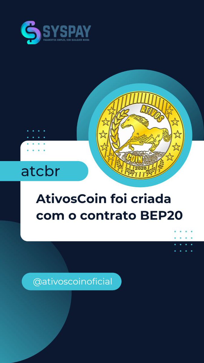 ativoscoin's tweet photo. #ativoscoin #Bitcoin #Etherum #Binance #BinanceSmartChain #Trustwallet #criptomoedas #criptoativos #cryptocurrecy #syspaybr #brasilbitcoin #moedasdigitais #ADA #BitcoinCash #Bitcoin2022 #BabyDogeCoin #corretora #NFTCommumity https://t.co/hF1ythbJbj