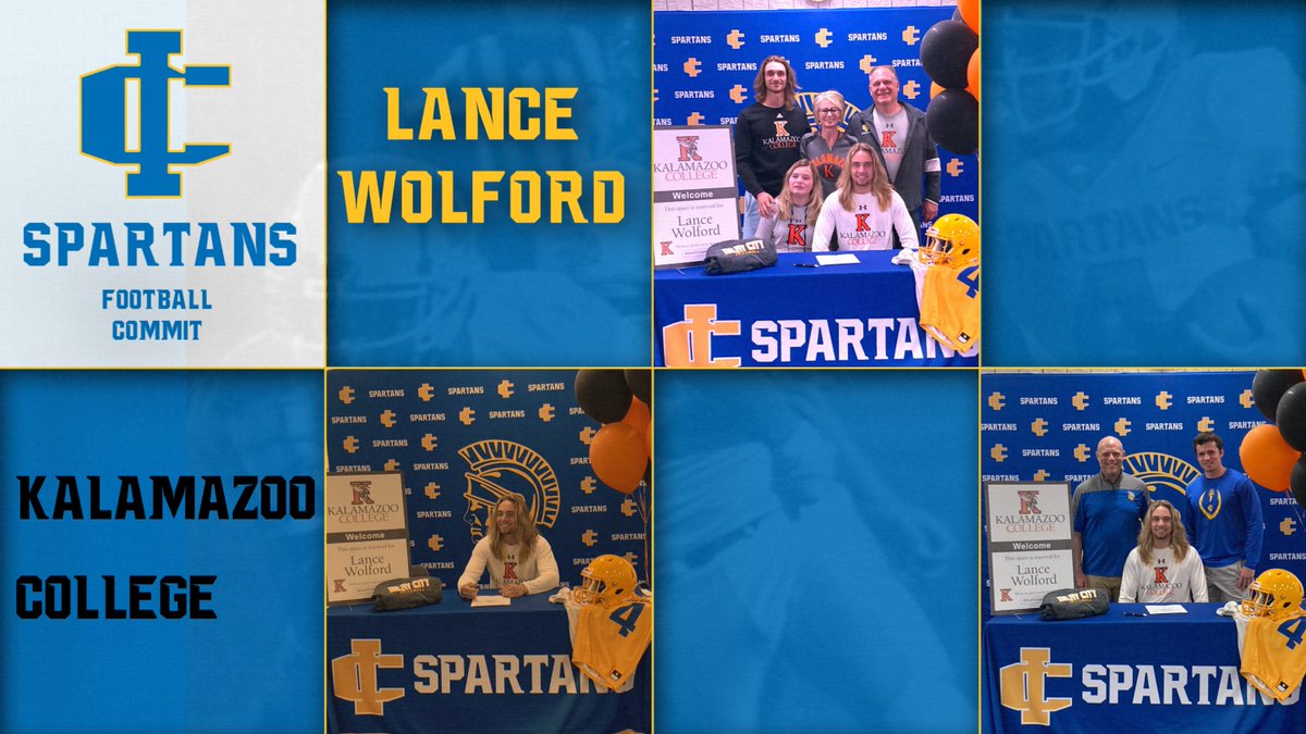 SpartansIC's tweet photo. Congratulations to senior, Lance Wolford - he will be continuing his education and football career at Kalamazoo College! https://t.co/zndo5CFrmX